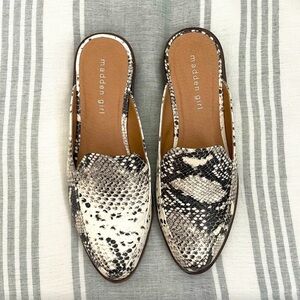 Madden Girl Snake Print Mules